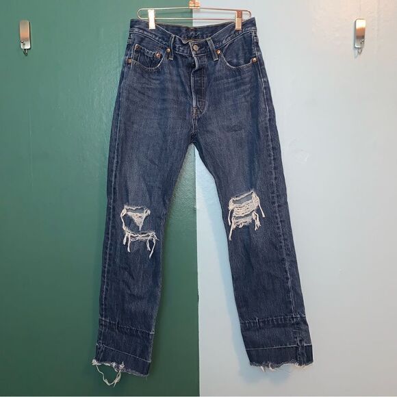 501 Levi’s Straight Jeans Size 27 - Picture 1 of 9